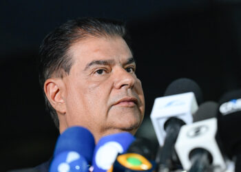 Presidente da Comissão de Relações Exteriores, senador Nelsinho Trad (PSD-MS), concede entrevista.