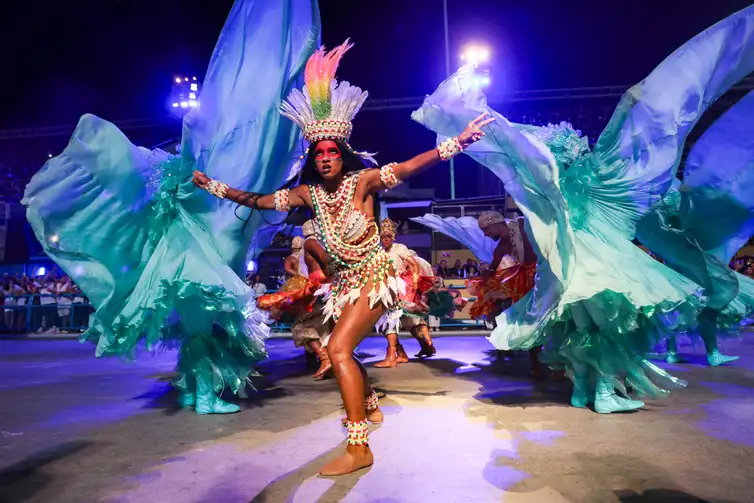 Tomaz Silva/Agência Brasil Rio de Janeiro (RJ), 05/03/2025 – Acadêmicos do Grande Rio desfila no terceiro dia de carnaval do grupo Especial na Marquês de Sapucaí, na região central do Rio de Janeiro. Foto: Tomaz Silva/Agência Brasil
