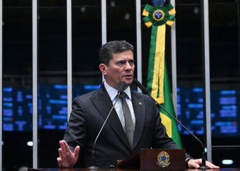 Em discurso, à tribuna, senador Sergio Moro (União-PR).