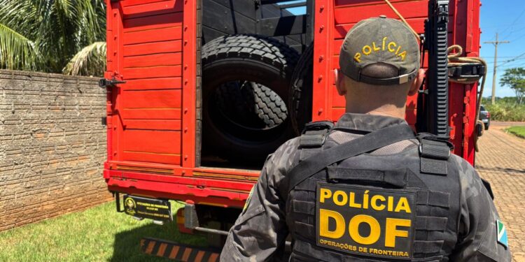 DOF apreende caminhão com pneus estrangeiros
