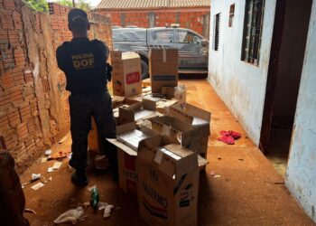 Van com cigarros contrabandeados é apreendida pelo DOF em Dourados