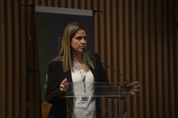 A secretária de Promoção, Atenção Primária e Vigilância em Saúde do Rio de Janeiro, Ana Luiza Caldas durante apresentação do balanço do Censo 2022, no Museu do Manhã