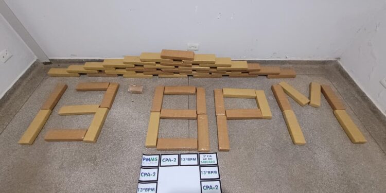 Polícia Militar apreende mais de 52 quilos de maconha em Aparecida do Taboado