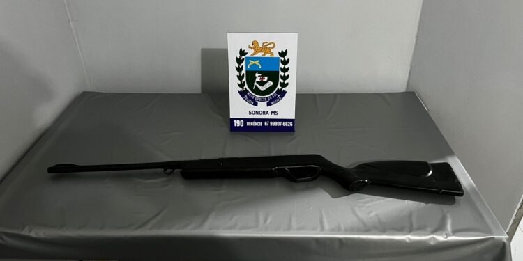 Polícia Militar prende homem e apreende espingarda após ocorrência de violência doméstica em Sonora