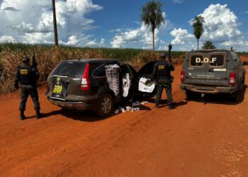 DOF apreende Honda CR-V com R$ 175 Mil em cigarros contrabandeados