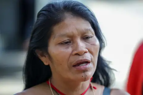 Brasília, DF 05/04/2026 - A 22ª edição do Acampamento Terra Livre (ATL) começa neste fim de semana, em Brasília. O evento é considerado a maior mobilização indígena do país. Cotinha Guajajara fala com Agência Brasil. Foto: Fabio Rodrigues-Pozzebom/ Agência Brasil