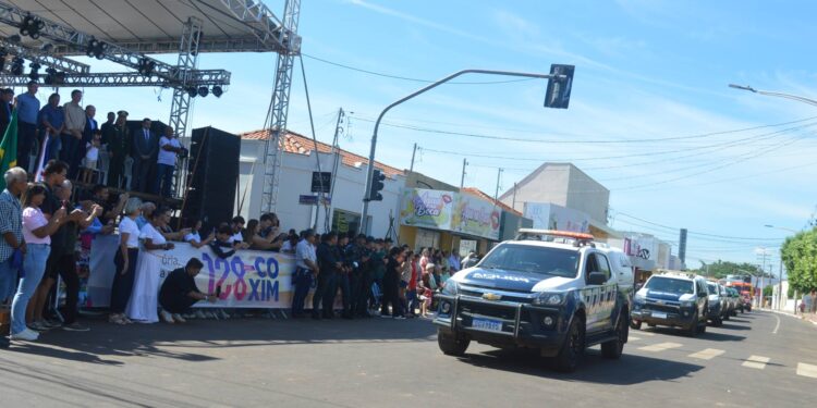 Polícia Militar participa do desfile cívico em comemoração aos 128 anos de Coxim