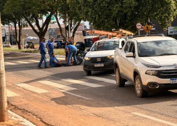 Acidente no centro de Nova Andradina mobiliza socorristas