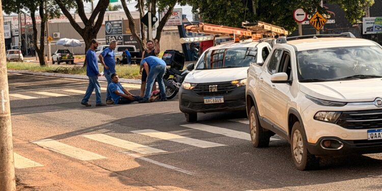 Acidente no centro de Nova Andradina mobiliza socorristas