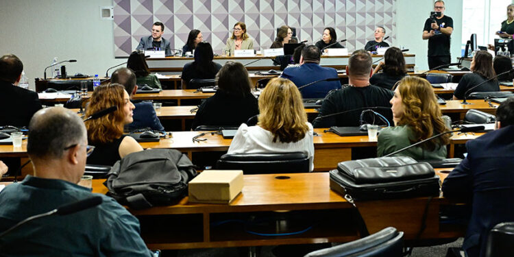 Da bancada, convidados participam da audiência.