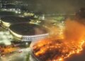 Incêndio atinge velódromo olímpico no Rio de Janeiro