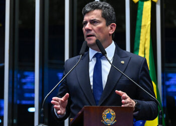 Em discurso, à tribuna, senador Sergio Moro (PL-PR).
