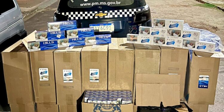 Polícia Militar apreende carga de cigarros contrabandeados em Corumbá