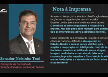 Facções criminosas: presidente da CRE pede cautela e defende soberania nacional