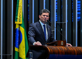Em discurso, à tribuna, senador Sergio Moro (PL-PR).