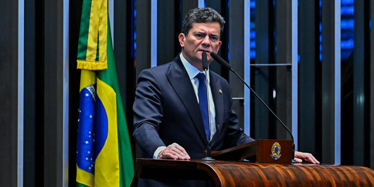 Em discurso, à tribuna, senador Sergio Moro (PL-PR).