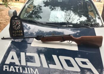 Polícia Militar prende homem por ameaça e posse irregular de arma de fogo em Coxim