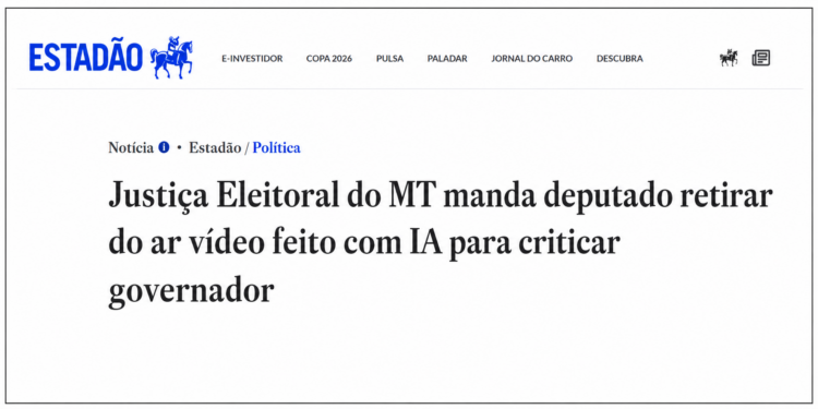 Estadão erra sigla e confunde MS com MT em chamada sobre decisão da Justiça Eleitoral