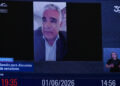 Telão exibe, pronunciamento, via videoconferência, senador Eduardo Girão (Novo-CE).