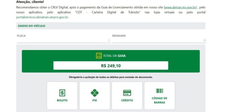 Licenciamento 2026 começa com nova opção de parcelamento digital no Portal Meu Detran – Agência de Noticias do Governo de Mato Grosso do Sul