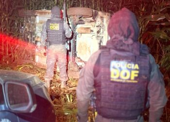 Na fuga, traficante capota veículo carregado com maconha em milharal