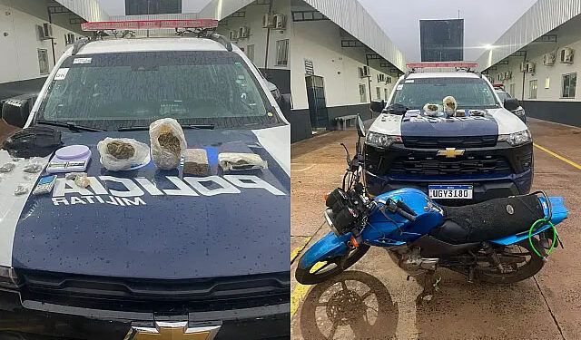 Fuga com muro no caminho termina com drogas e moto furtada recuperada