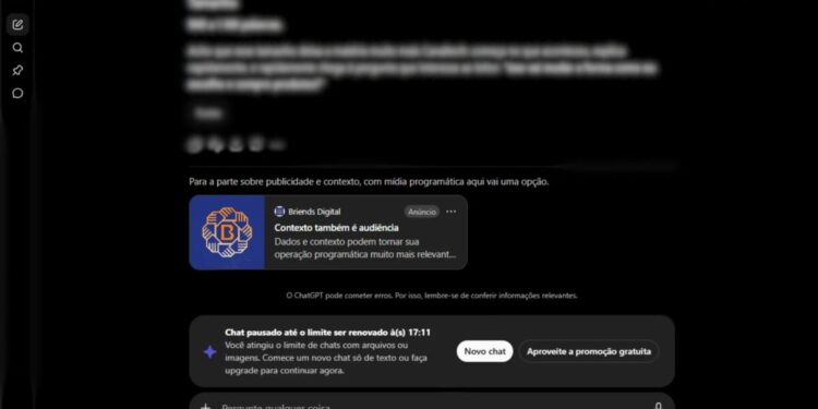 ChatGPT começa a exibir mais anúncios, agora no gerador de imagens